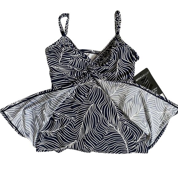 Miraclesuit Tankini Swimsuit Top 10 Love Knot Underwire Flyaway Tummy Control - Picture 2 of 8